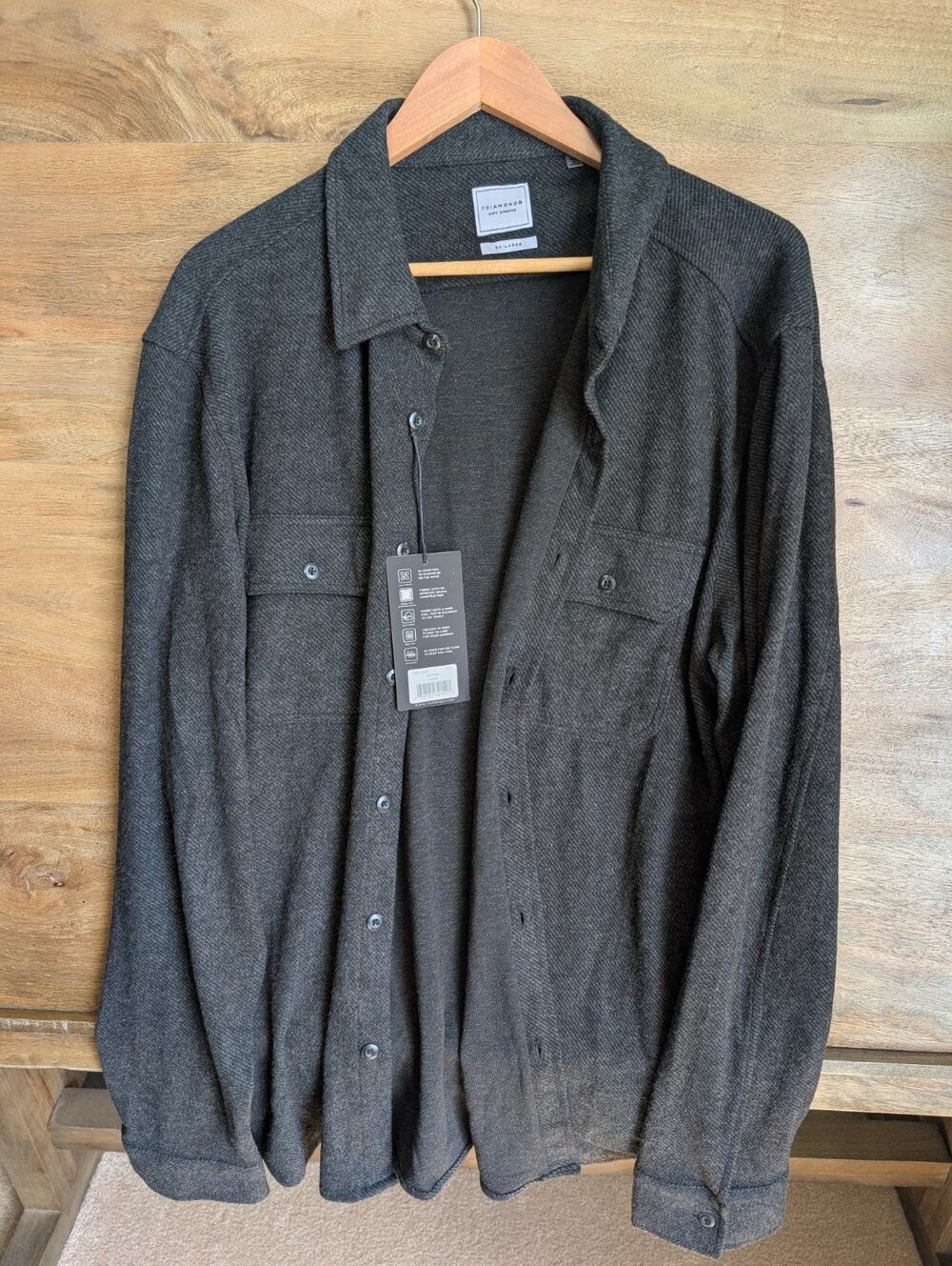 NWT 7 Diamonds Shirt Mens XXL Dawnbreak Charcoal Soft Stretch Button-Up SMK-7223 - Picture 1 of 5